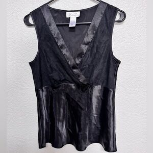 Vintage Satin Lace Cami Women’s M Black Y2K Coquette Goth